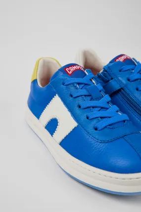 Blue Leather Twin Sneakers