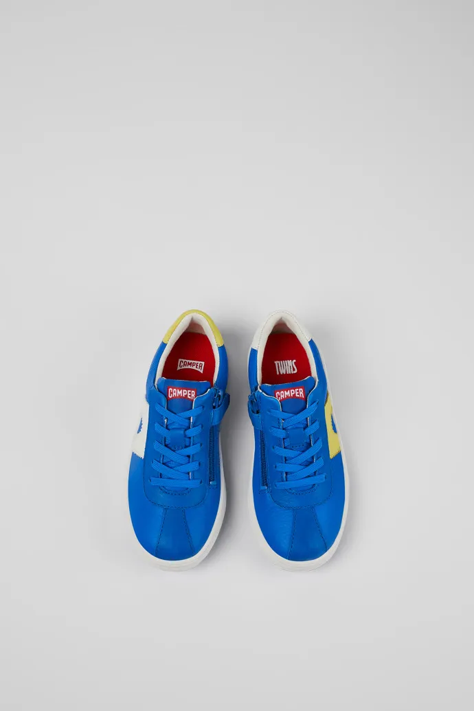 Blue Leather Twin Sneakers