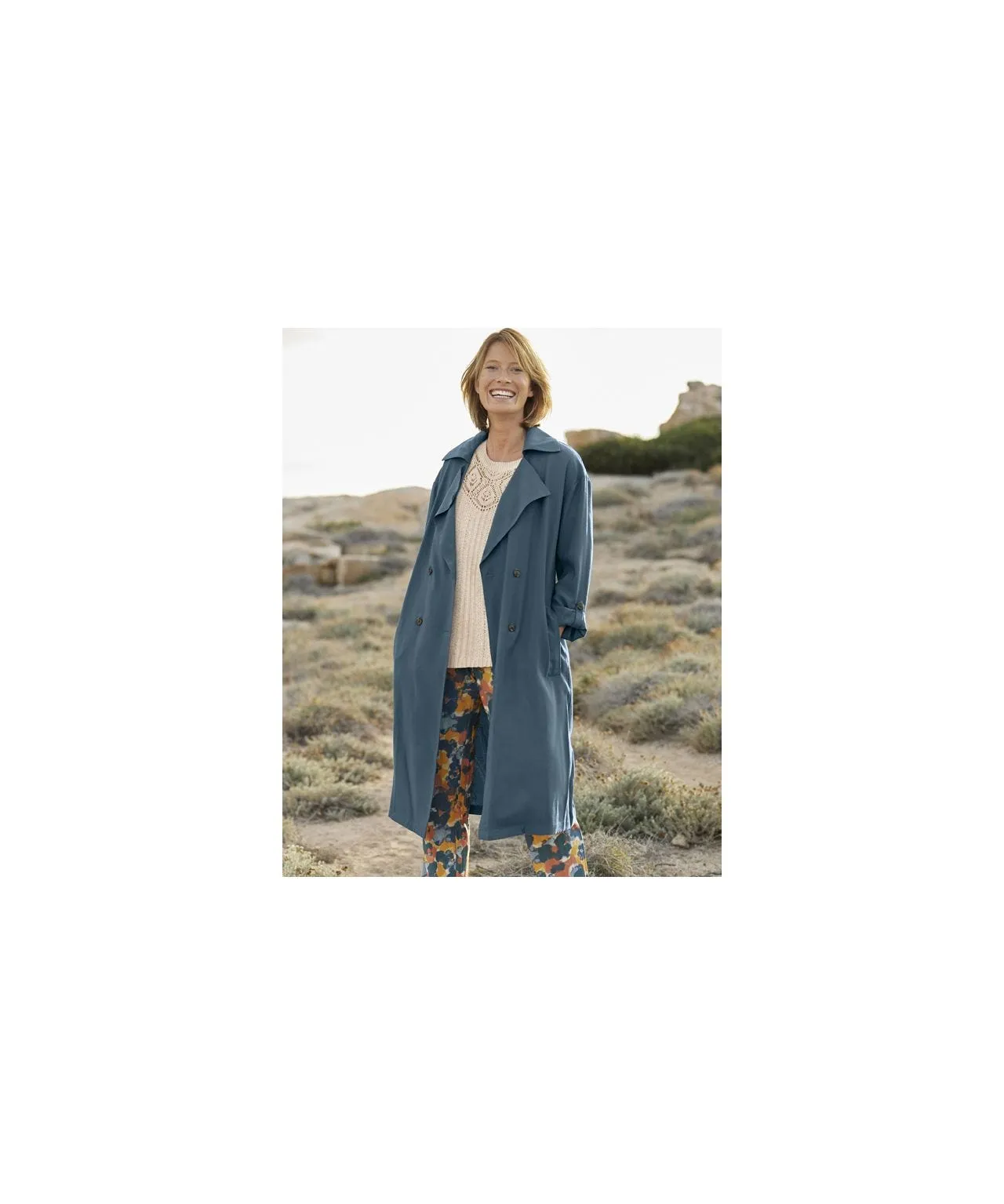 Elegant Viscose Trench Coat