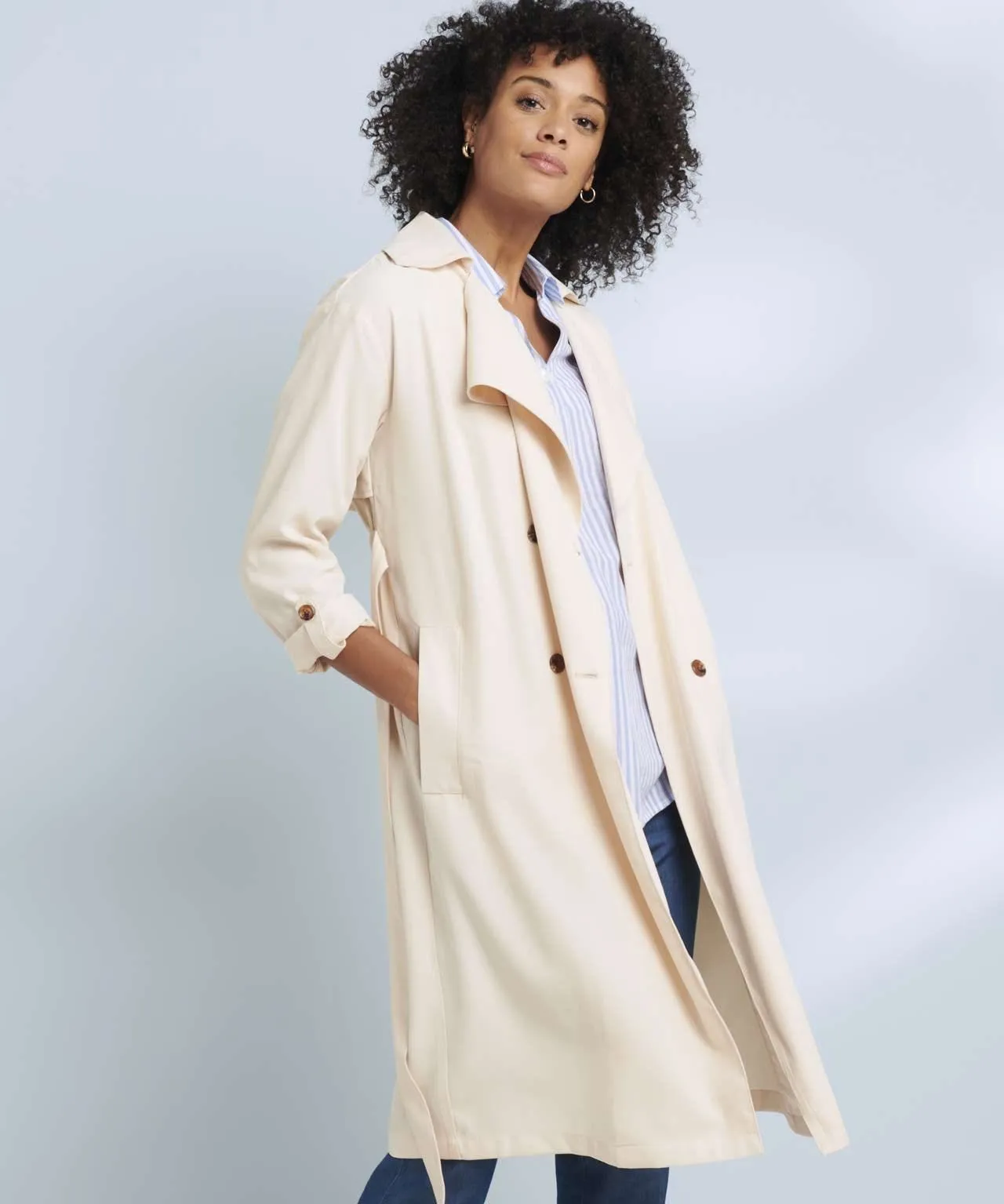 Elegant Viscose Trench Coat