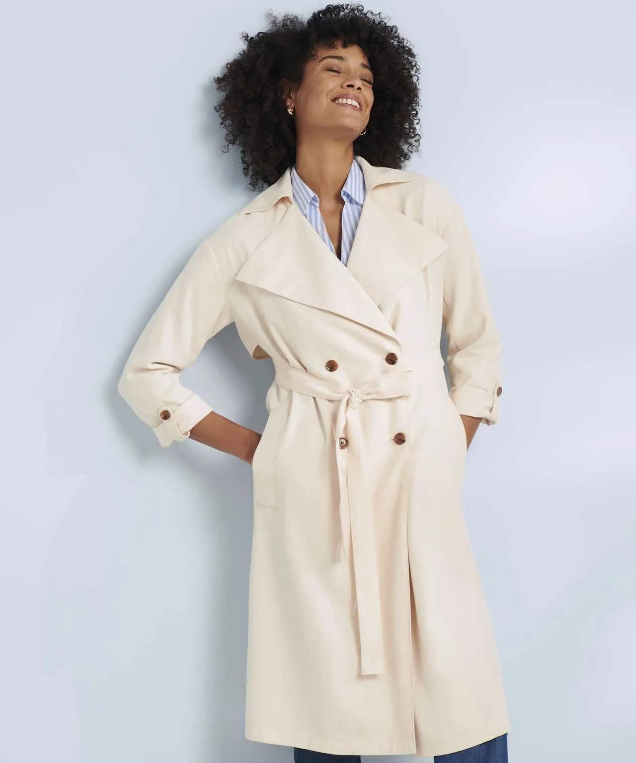 Elegant Viscose Trench Coat