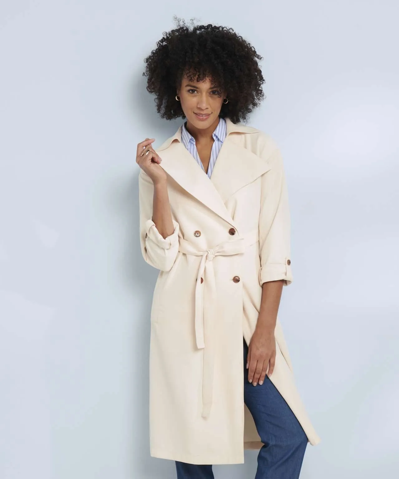 Elegant Viscose Trench Coat