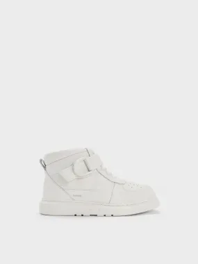 White Leather High-Top Sneaker for Girls - Gabine