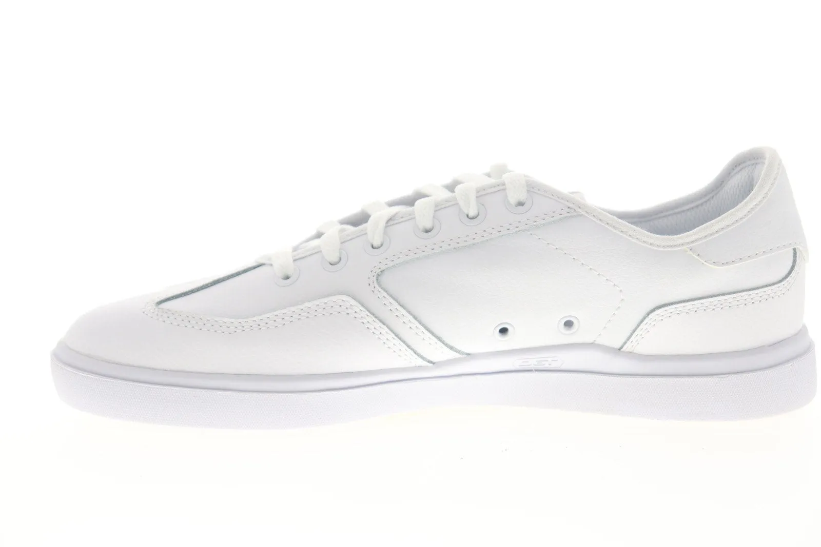 White Leather Lace-Up Skate Sneakers for Men - DC Vestrey ADYS100444