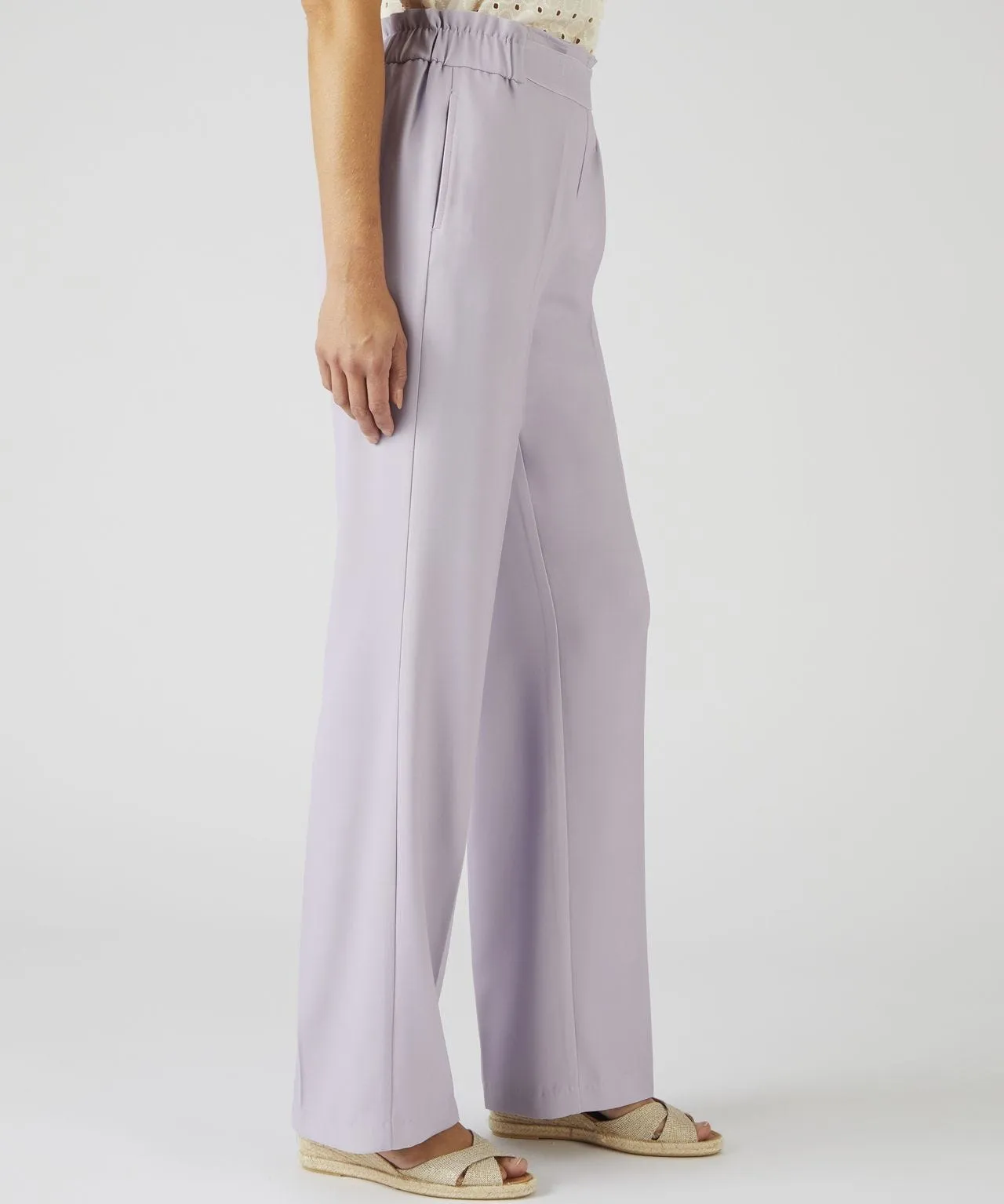 Wide-leg Pull-On Pants