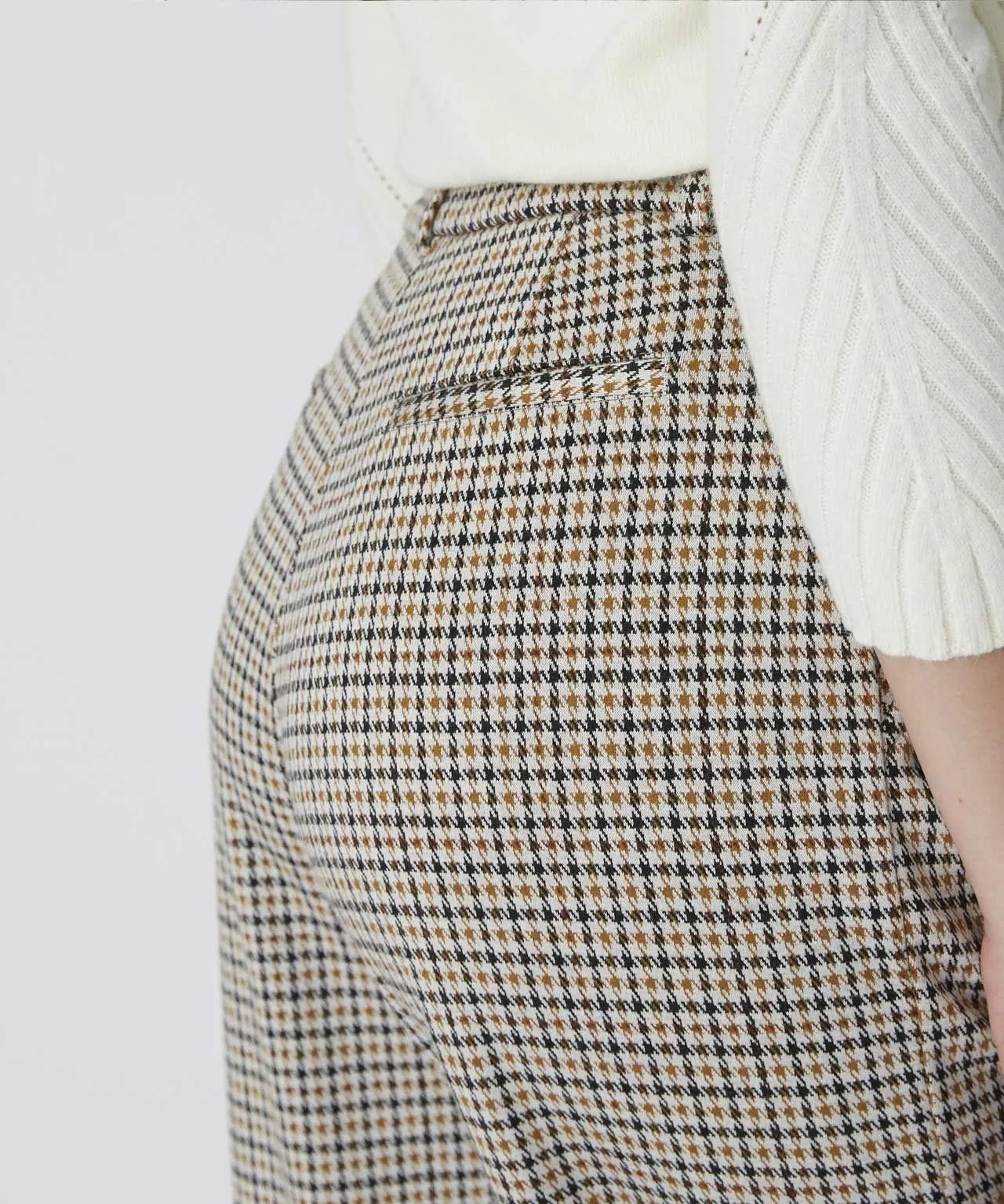 Wide-leg Check Trousers