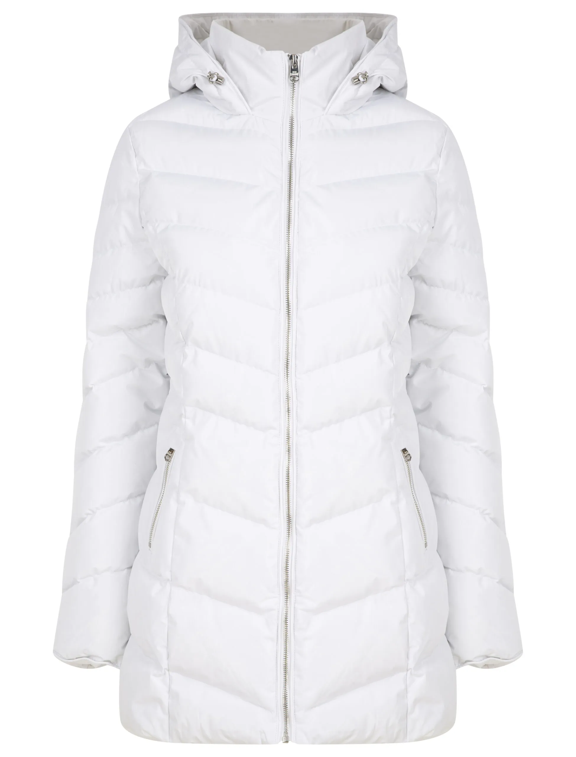 Women's Hooded Mid-Length Padded Quilted Coat