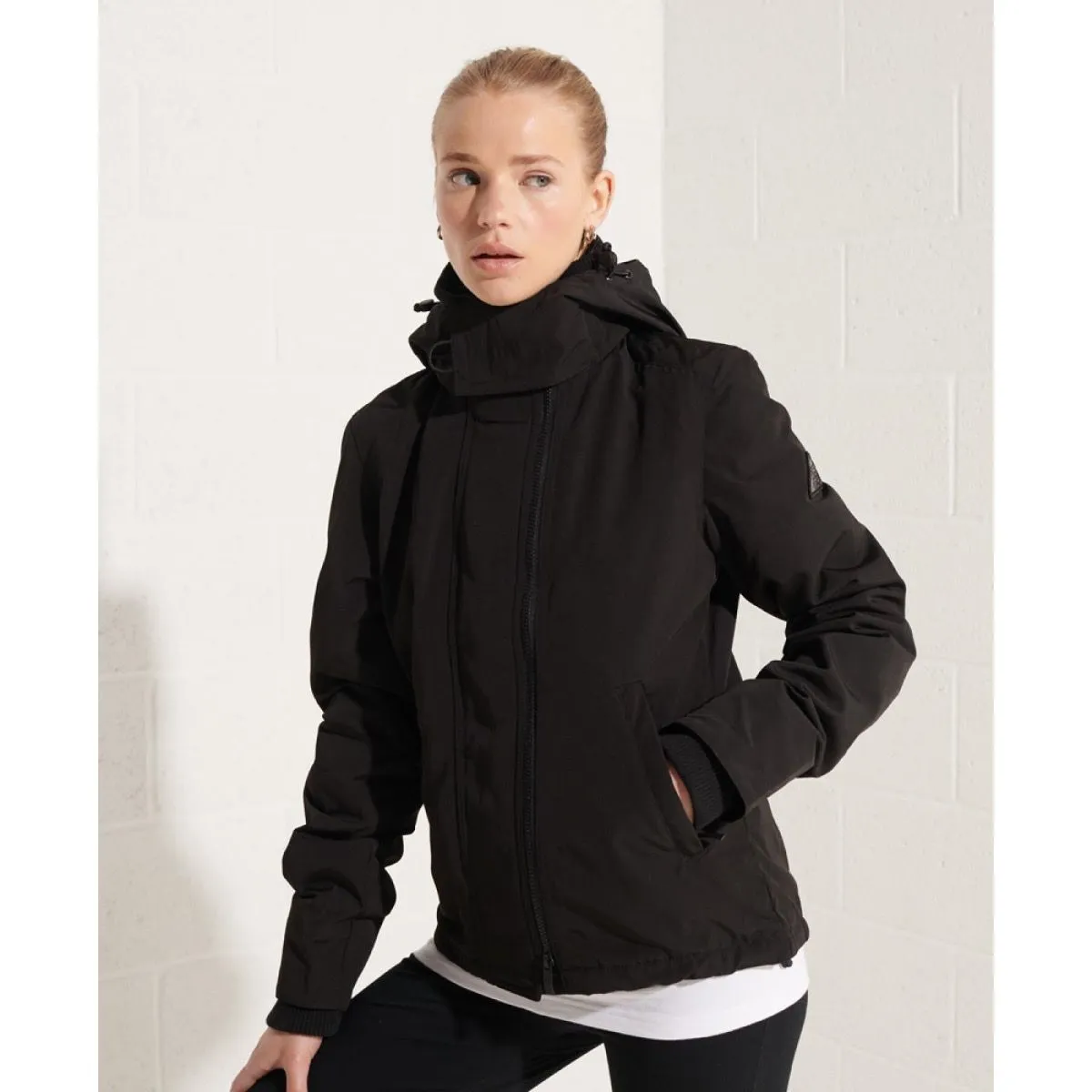 Women's Black Ottoman Windcheater Jacket by Superdry