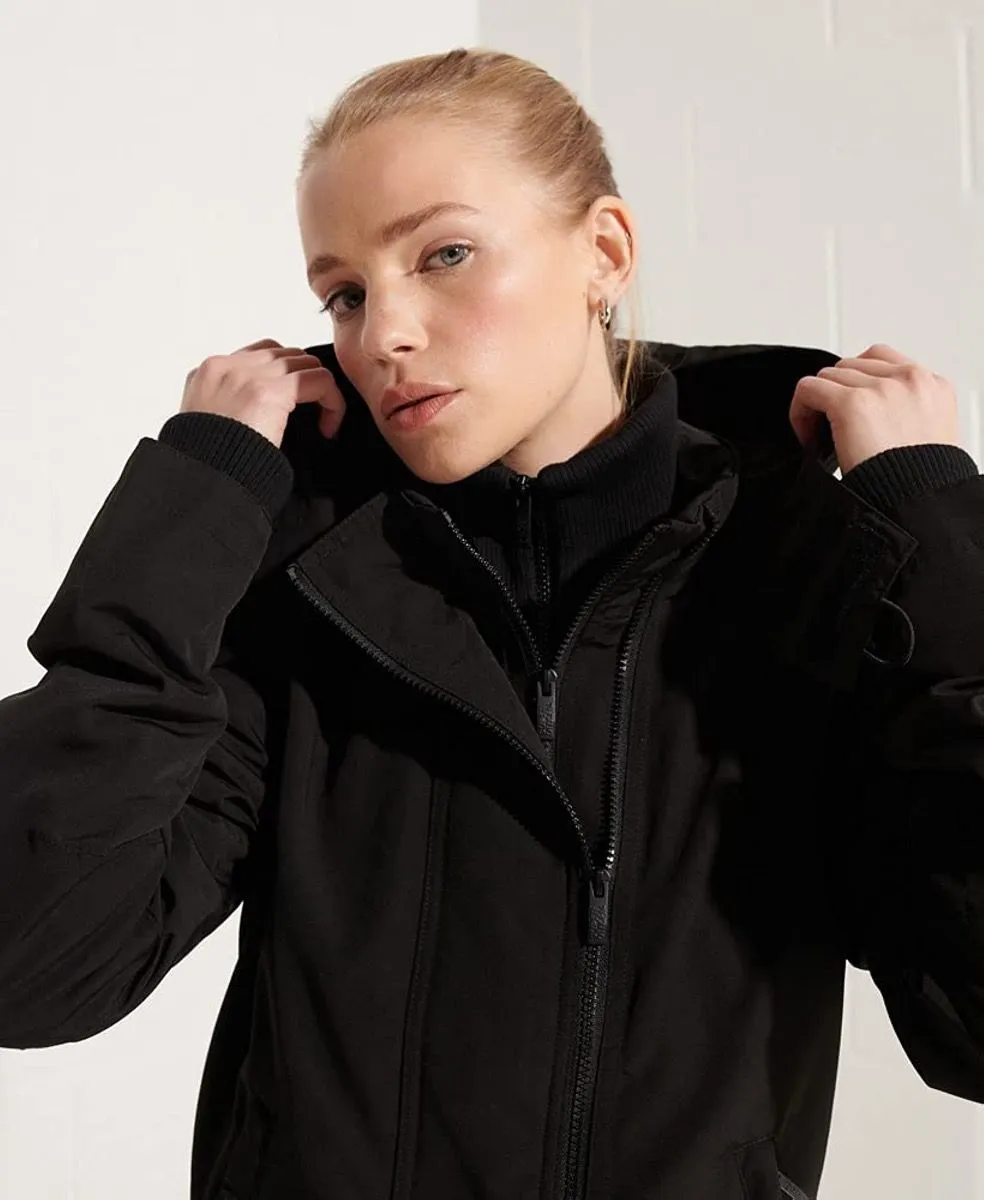 Women's Black Ottoman Windcheater Jacket by Superdry