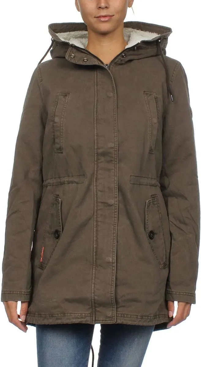 Women's Khaki Rookie Sherpa Multi Jacket by Superdry