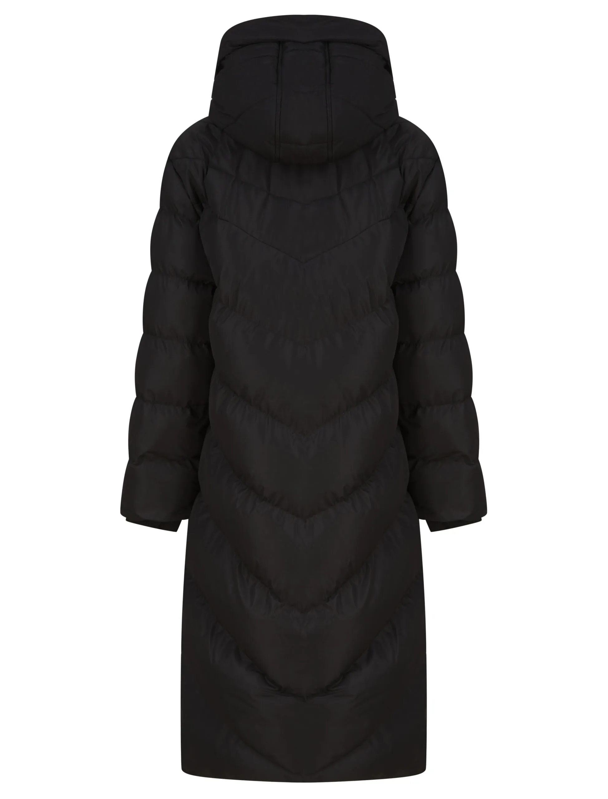 Women's Black Oversized Padded Hooded Long Winter Coat