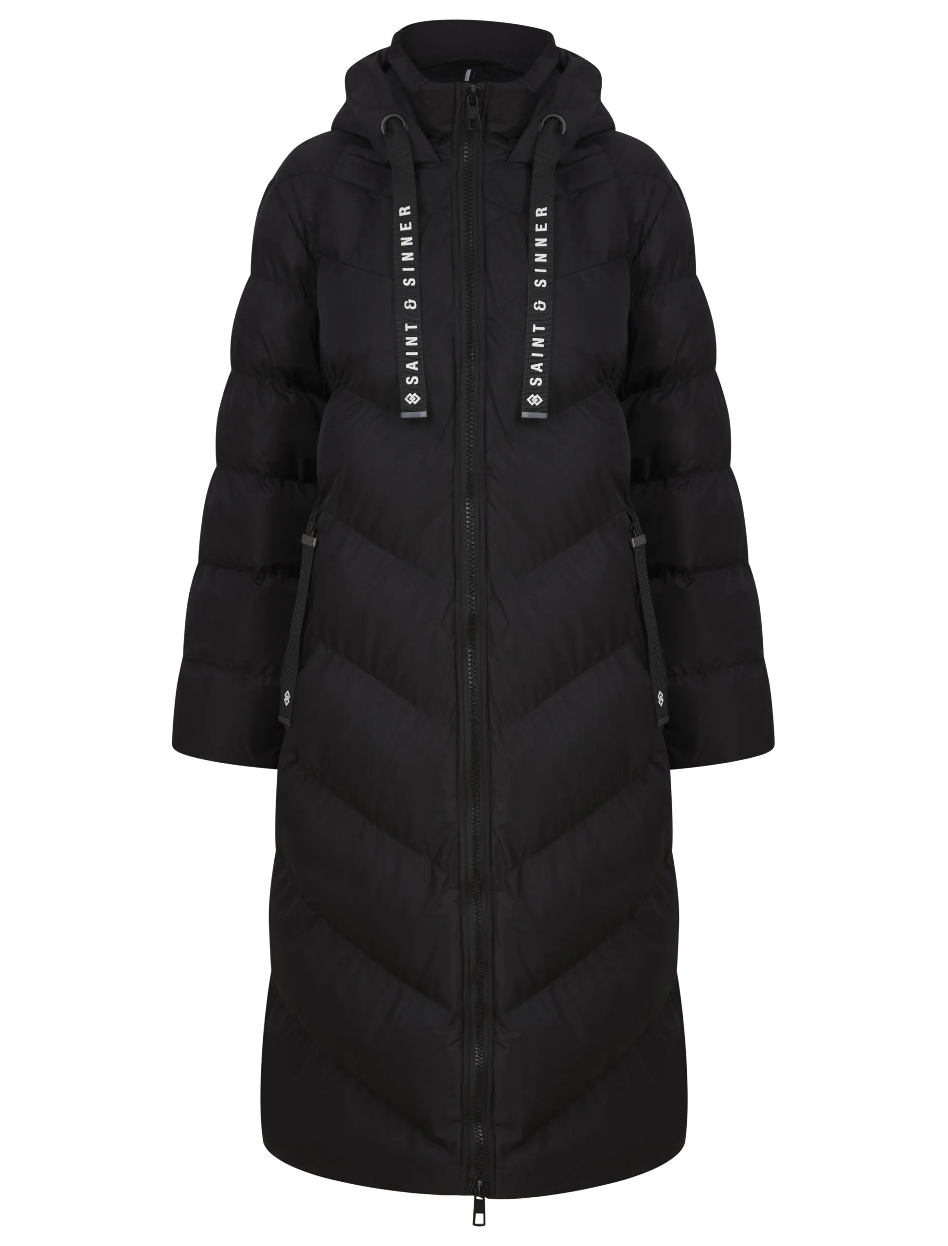 Women's Black Oversized Padded Hooded Long Winter Coat