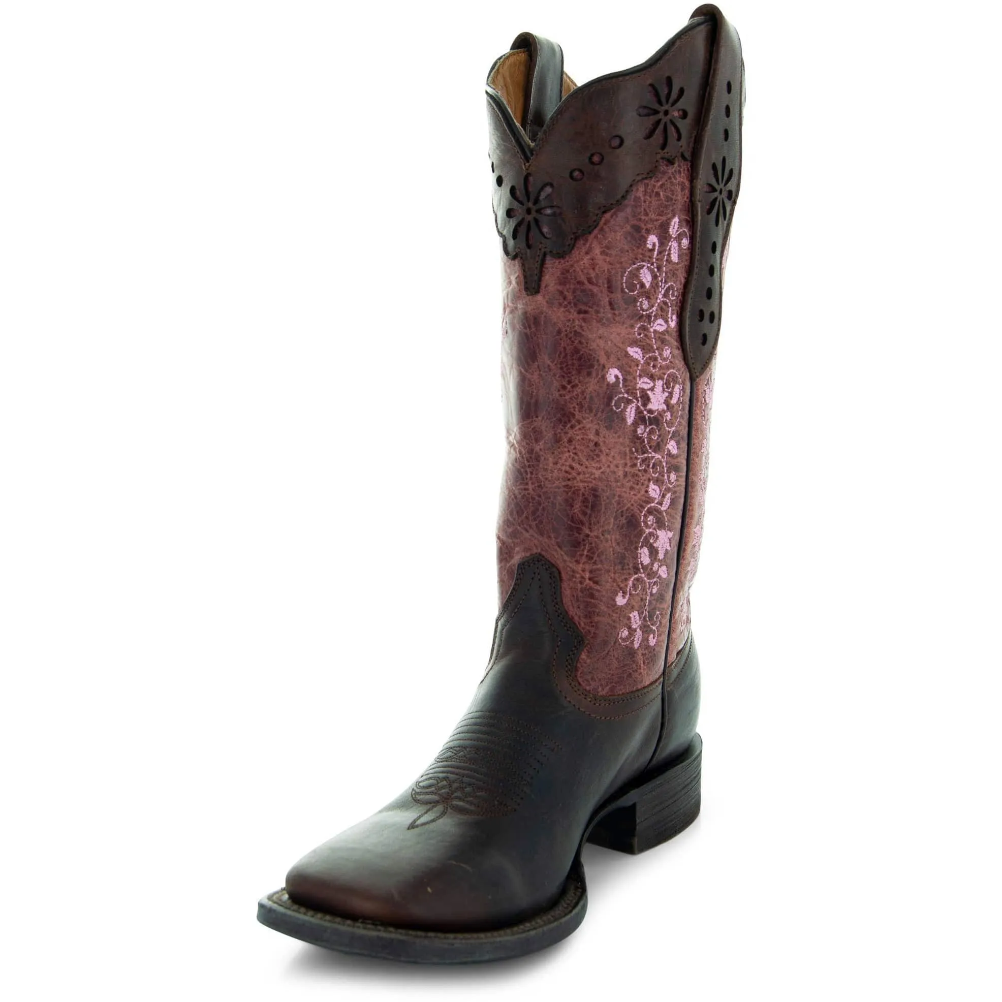 Womens Pink Embroidered Cowgirl Boots - Soto Boots M4004