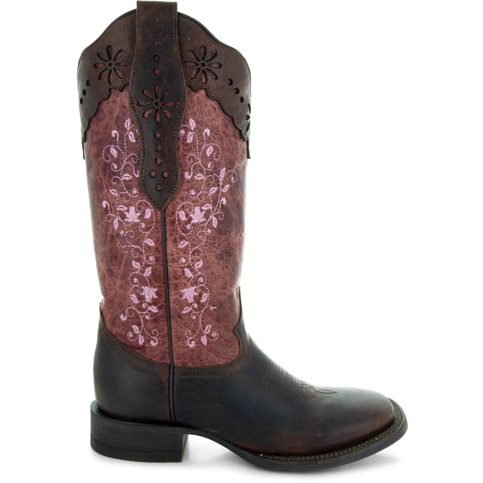 Womens Pink Embroidered Cowgirl Boots - Soto Boots M4004