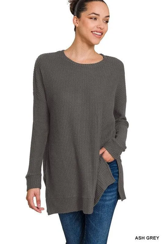 ZENANA Thermal Waffle Sweater