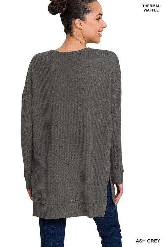 ZENANA Thermal Waffle Sweater